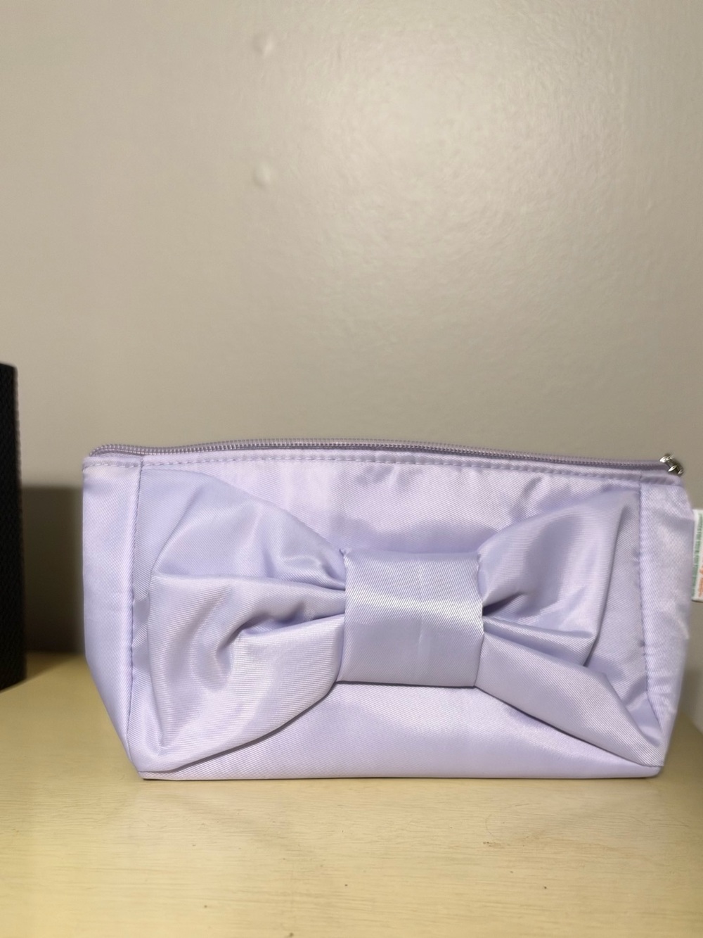 Lavender Bow Accent Cosmetic Pouch - Women Bags